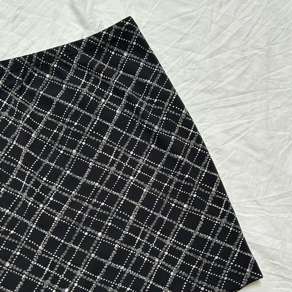 Black glitzy tartan mini skirt - Picture 2 of 8